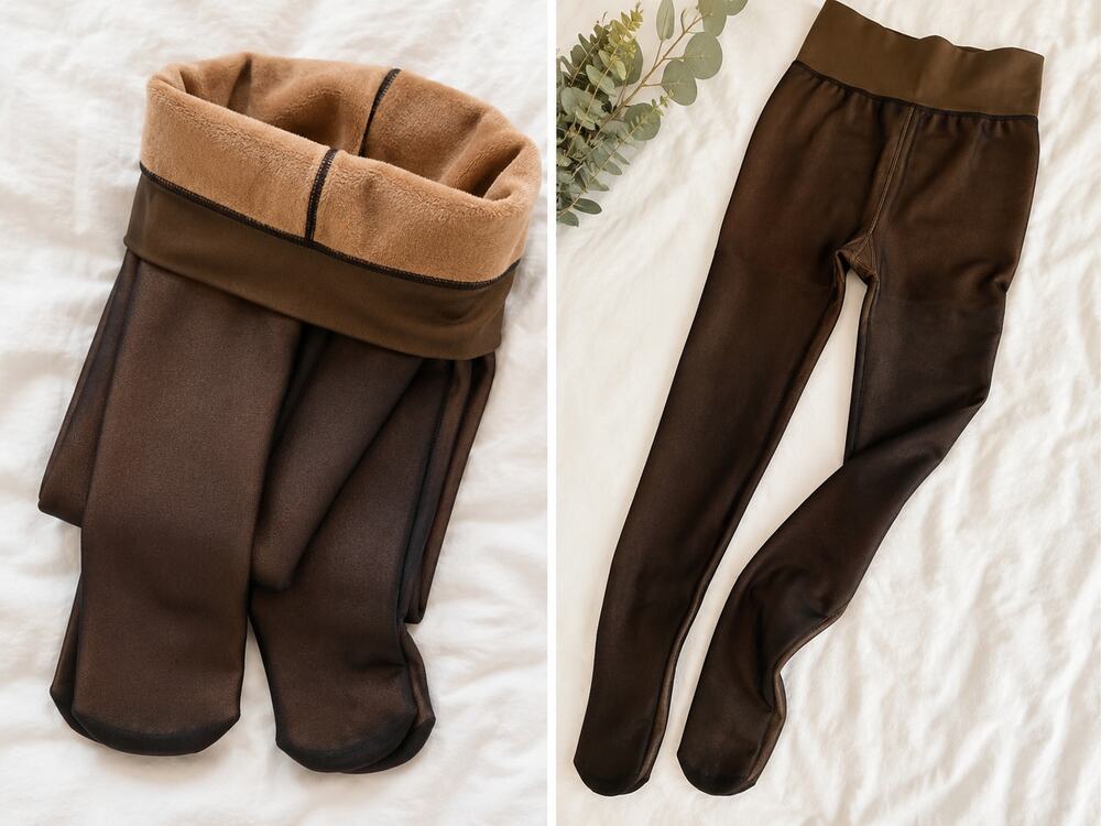 OEAK Women Fleece Lined Sheer Tights Thermal Leggings Fake Translucent Pantyhose